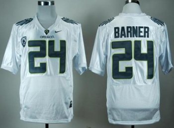 Oregon Ducks 24# Kenjon Barner White Pro Combat Pac-12 College Football NCAA Jersey