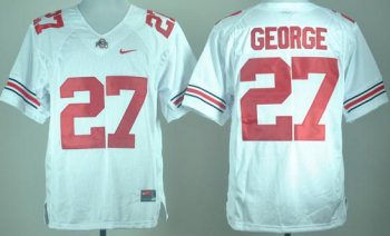 Ohio State Buckeyes 27# Eddie George 27 White College Football NCAA Jersey