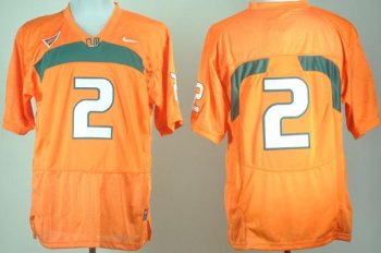 Miami Hurricanes 2 Orange College Football NCAA Jersey