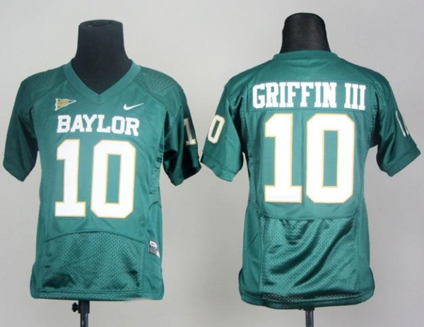 Kids Baylor Bears 10# Robert Giffin III Green Pro Combat College Football NCAA Jersey