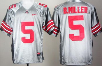 Ohio State Buckeyes 5# Braxton Miller Grey College Football Jersey