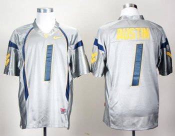 West Virginia Mountaineers 1 Tavon Austin Grey College Football Jersey