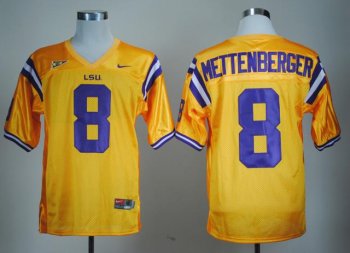 LSU Tigers 8 Zach Mettenberger Golden College Football NCAA Jersey