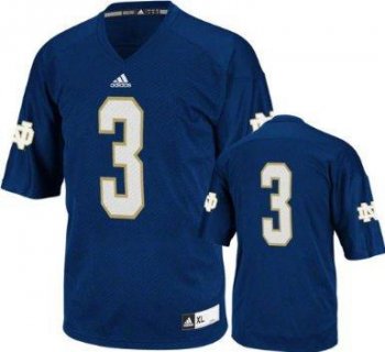 Notre Dame Fighting Irish 3 Joe Montana Blue Techfit College Football NCAA Jersey