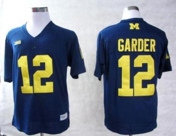 Michigan Wolverines 12 Devin Gardner Blue Big Ten Patch College Football NCAA Jerseys