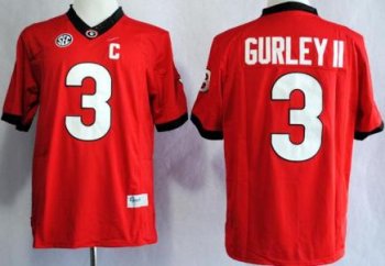 Georgia Bulldogs 3 Todd Gurley II Red College Football Limited NCAA Jerseys