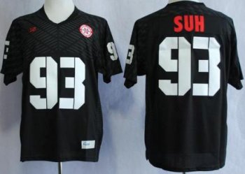 Nebraska Cornhuskers 93 Ndamukong Suh Black College Football NCAA Jersey