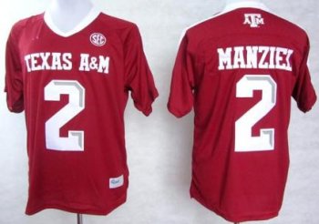 Texas A&M Aggies 2 Johnny Manziel Red College Football Techfit NCAA Jerseys