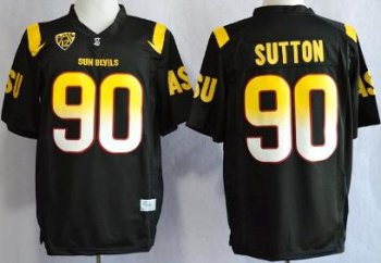 Arizona State Sun Devis (ASU) 90 Will Sutton Black College Football NCAA Jerseys