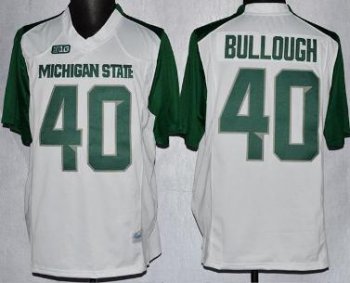 Michigan State 40 Max Bullough White Green College Football NCAA Jerseys