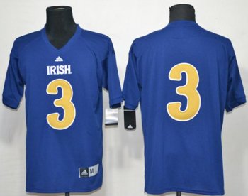 Notre Dame Fighting Irish 3 Joe Montana Blue College Football NCAA Jersey