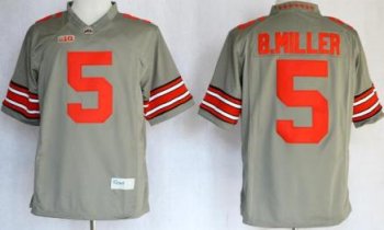 Ohio State Buckeyes 5 Braxton Miller Grey College Football Limited NCAA Jerseys