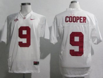 Alabama Crimson Tide 9 Amari Cooper White 2012 SEC Patch College Football NCAA Jersey