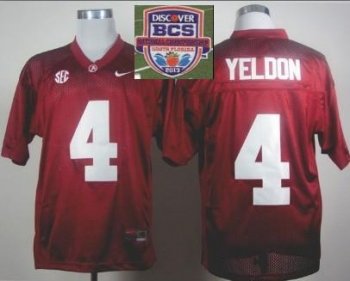 2013 BCS National Championship Alabama Crimson #4 Yeldon Red NCAA Football Jersey