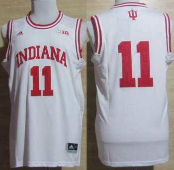 Indiana Hoosiers 11 Isiah Thomas Big 10 Patch White NCAA Basketball Jerseys