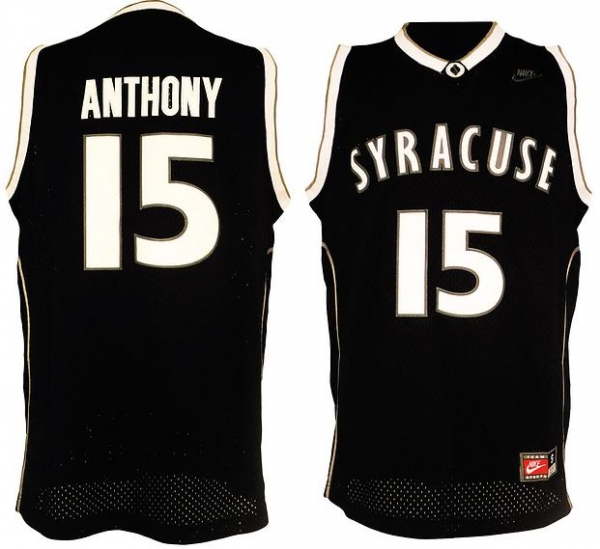 Syracuse 15 Carmelo Anthony Black College NCAA Basketball Jersey