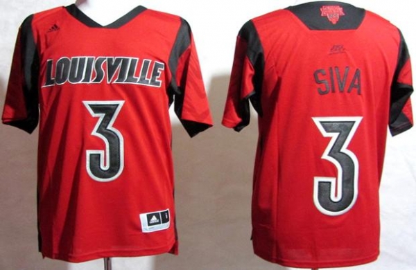 Louisville Cardinals 3 Peyton Siva Red College NCAA Jerseys