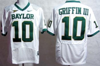 Baylor Bears 10 Robert Griffin III White Pro Combat College Football NCAA Jersey