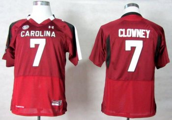 Kids Under Armour South Carolina 7 Javedeon Clowney Red New SEC Patch NCAA Football Jerseys