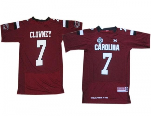 Under Armour South Carolina 7 Javedeon Clowney Red New Style Jersey with SEC Patch