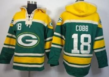 Green Bay Packers #18 Randall Cobb Green Sawyer Hooded Sweatshirt NFL Hoodie