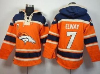 Denver Broncos #7 John Elway Orange Sawyer Hooded Sweatshirt NFL Hoodie