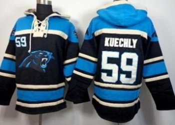 Carolina Panthers #59 Luke Kuechly Black Sawyer Hooded Sweatshirt NFL Hoodie