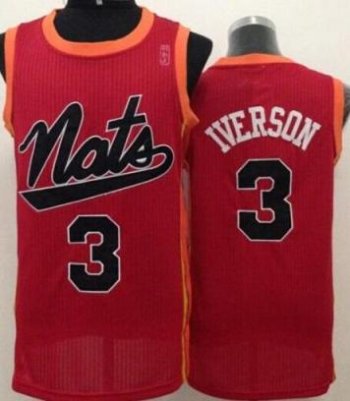 Philadelphia 76ers #3 Allen Iverson Nats Throwback Red Stitched NBA Jersey