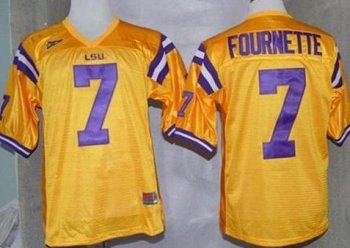 LSU Tigers 7 Leonard Fournette Gold NCAA Football Jerseys