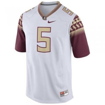 Florida State Seminoles #5 Jameis Winston White Stitched NCAA Limited Jersey