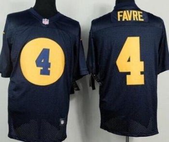 Nike Green Bay Packers 4 Brett Favre Blue Elite NFL Jerseys