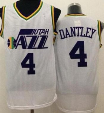 Utah Jazz #4 Adrian Dantley White Throwback Stitched NBA Jersey