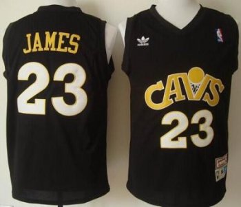 Cleveland Cavaliers #23 LeBron James Black CAVS Throwback Stitched NBA Jersey