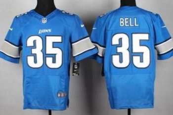 Nike Detroit Lions #35 Joique Bell Blue Team Color Men's Stitched NFL Elite Jersey