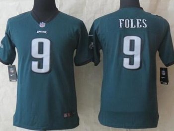 Kids Nike Philadelphia Eagles #9 Nick Foles Green NFL Jerseys