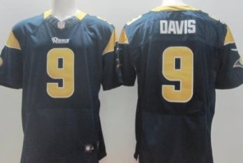 Nike St. Louis Rams 9 Austin Davis Blue Elite NFL Jerseys