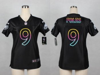 Women Nike Philadelphia Eagles #9 Nick Foles Black Fashion NFL Jerseys