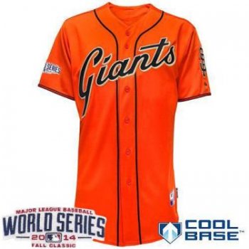 San Francisco Giants Blank Orange 2014 World Series Patch Stitched MLB Baseball Jersey