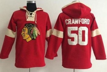 Chicago Blackhawks #50 Corey Crawford Red Pullover NHL Hoodie