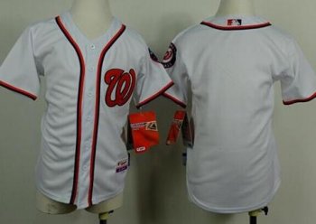 Youth Washington Nationals Blank White Cool Base Stitched Baseball Jersey