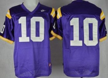 LSU Tigers #10 Anthony Jennings Purple Stitched NCAA Jersey