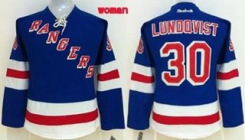 Women's New York Rangers #30 Henrik Lundqvist Blue Home Stitched NHL Jersey