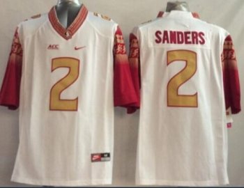 Florida State Seminoles (FSU) #2 Deion Sanders White Stitched NCAA Limited Jersey