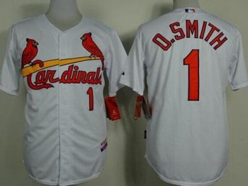 St. Louis Cardinals #1 Ozzie Smith White Cool Base Stitched Baseball Jersey