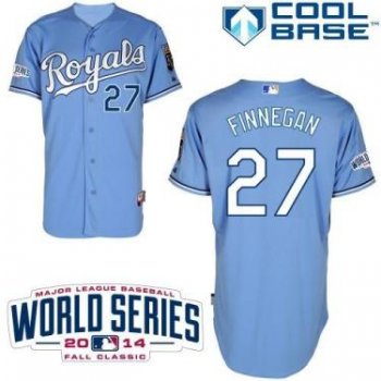 Kansas City Royals #27 Brandon Finnegan Light Blue Cool Base Stitched Baseball Jersey W 2014 World Series Patch