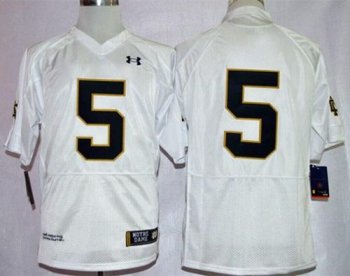 Notre Dame Fighting Irish #5 Everett Golson White Shamrock Series Stitched NCAA Jersey