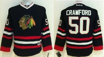 Youth Chicago Blackhawks #50 Corey Crawford Black Stitched NHL Jersey