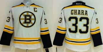 Youth Boston Bruins #33 Zdeno Chara White Stitched NHL Jersey