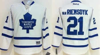 Youth Toronto Maple Leafs 21 James Van Riemsdyk White Stitched NHL jersey