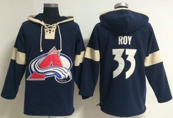 Colorado Avalanche 33 Patrick Roy Blue Pullover NHL Hoodie